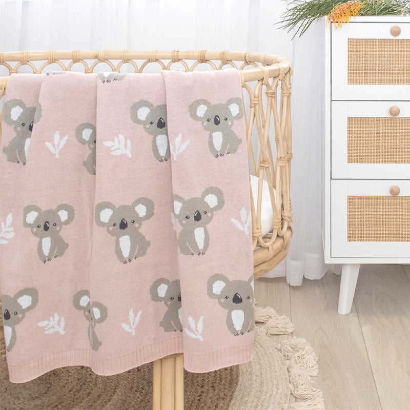 Australiana Baby Blanket - Pink Koala