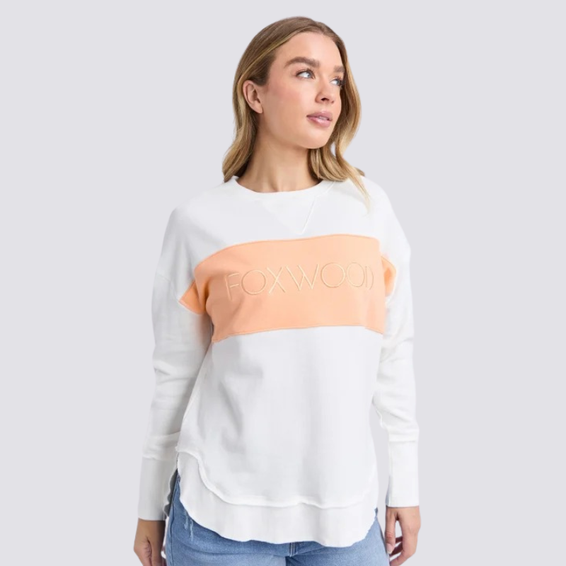 Simplified Tonal Crew Peach/White