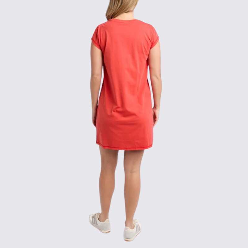 Signature Embroidery Tee Dress Tangelo