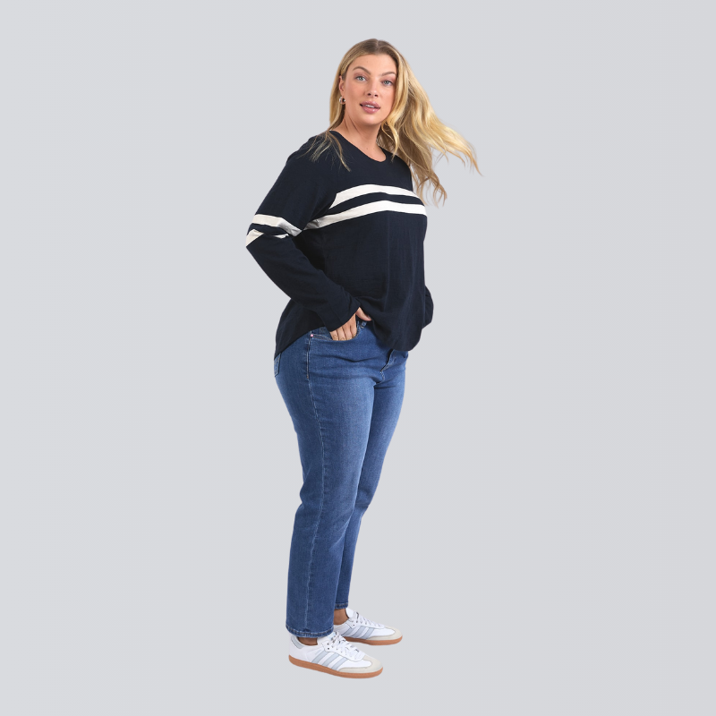 Adora Long Sleeve Tee Navy