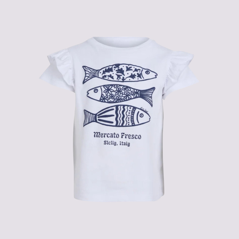 Sardines Tee White/Blue