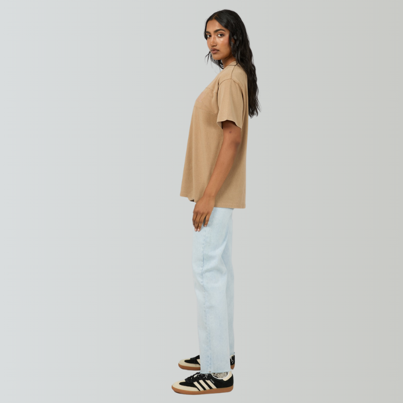 Vital Washed Oversized Tee Tan
