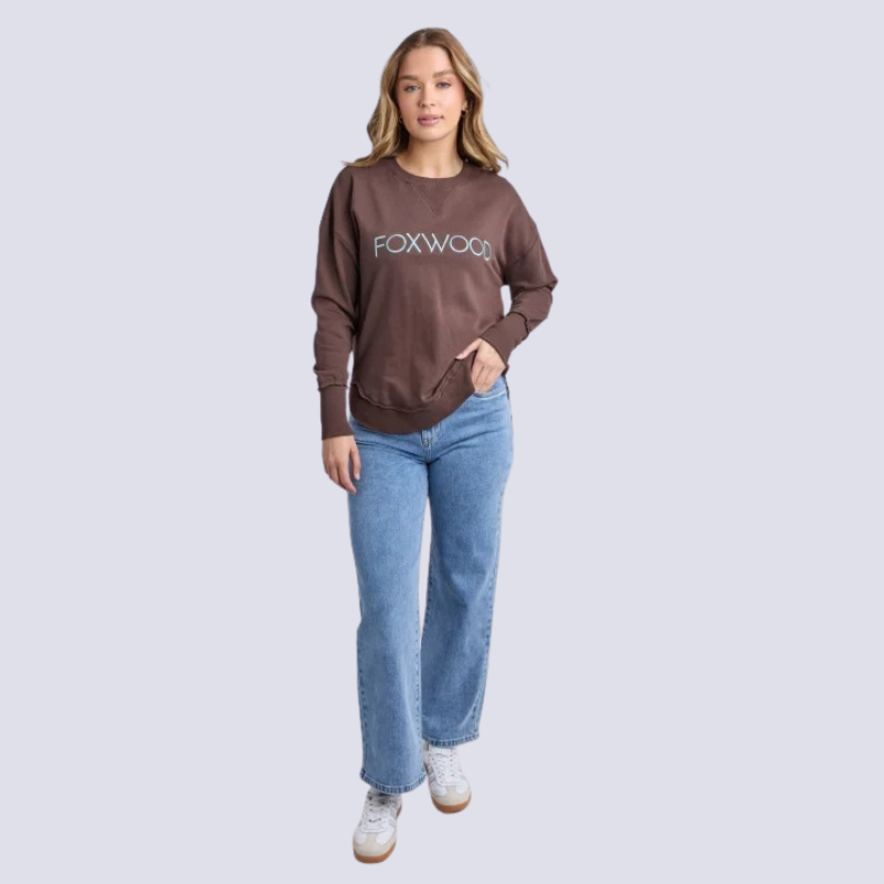 Simplified Metalic Crew Coffee/Light Blue