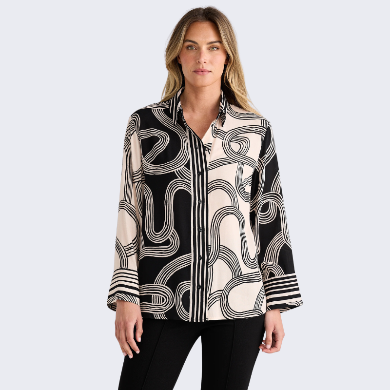 Lucy Shirt Ink Lines Multi