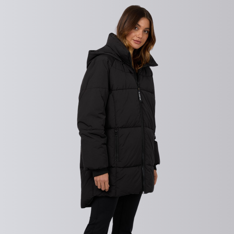 Remi Luxe Midi Puffer Black