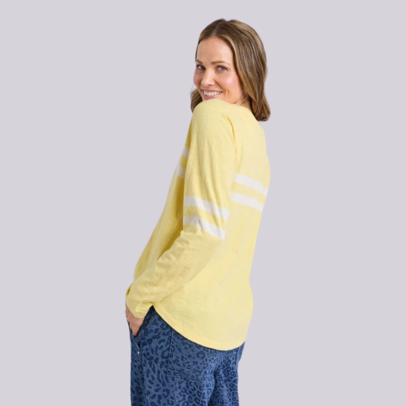 Adora Long Sleeve Tee - Pale Lemon