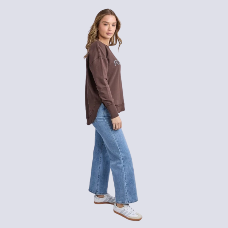 Simplified Metalic Crew Coffee/Light Blue
