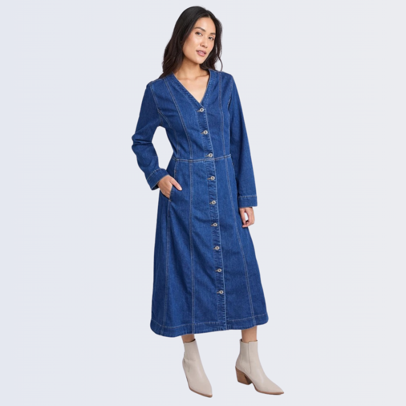 Mariella Denim Dress  Mid Blue Wash