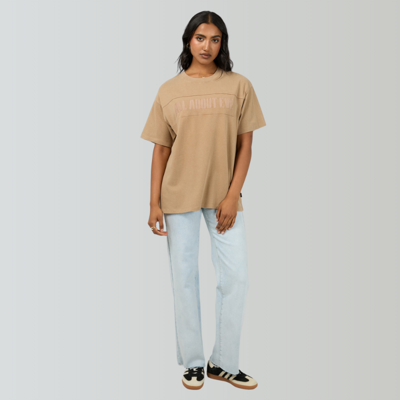 Vital Washed Oversized Tee Tan