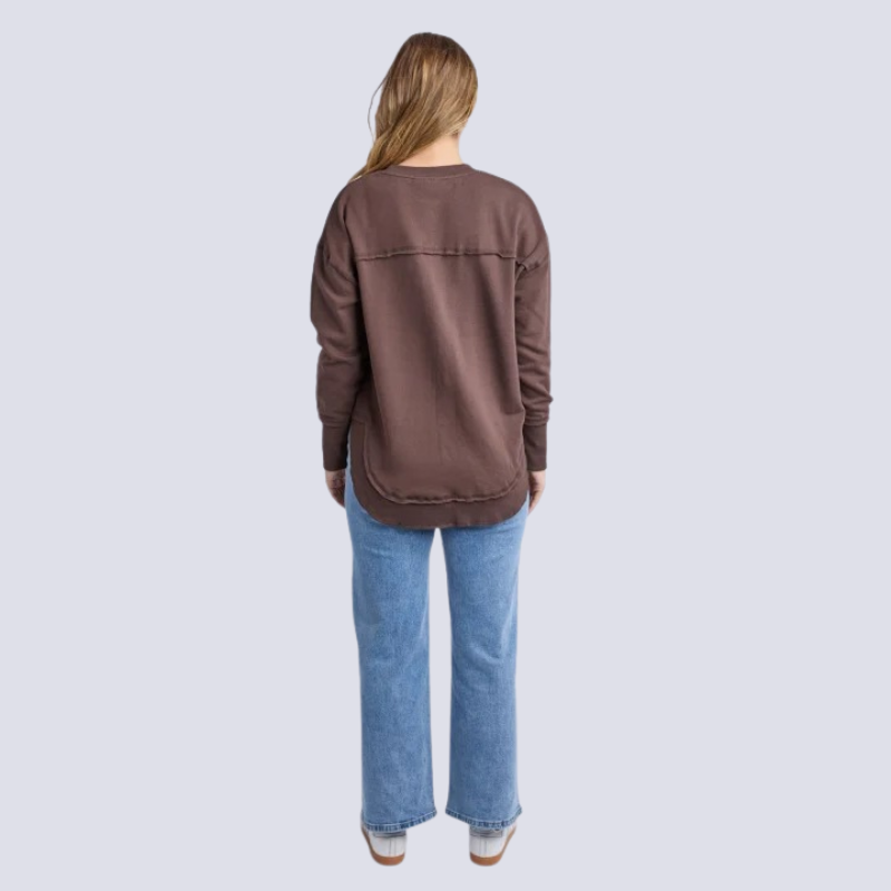 Simplified Metalic Crew Coffee/Light Blue