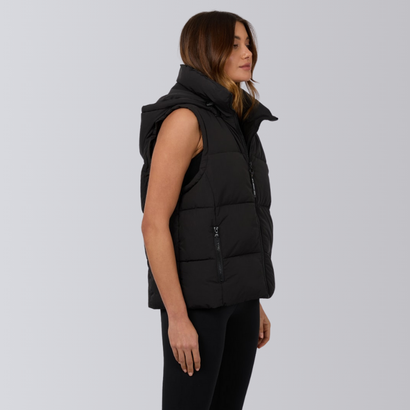 Remi Luxe Puffer Vest Black