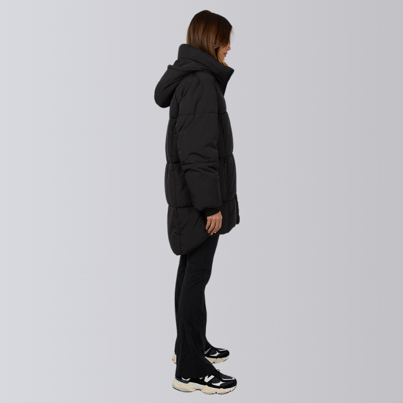 Remi Luxe Midi Puffer Black