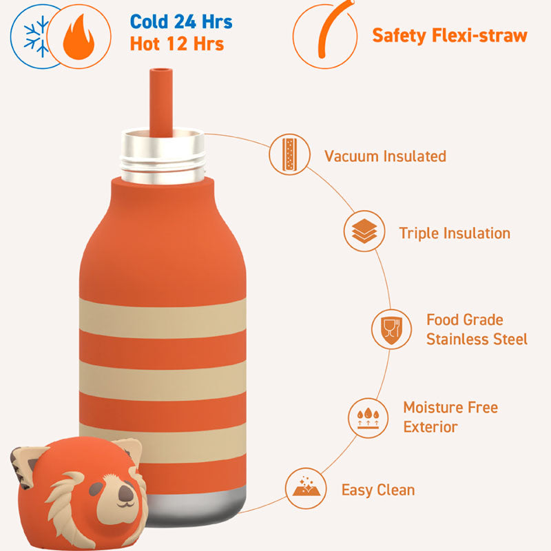 AS Bestie Bottle Red Panda Double Wall Insulated Bottle 460ML Orange