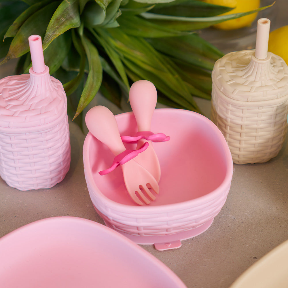 Flower Fork And Spoon Pink