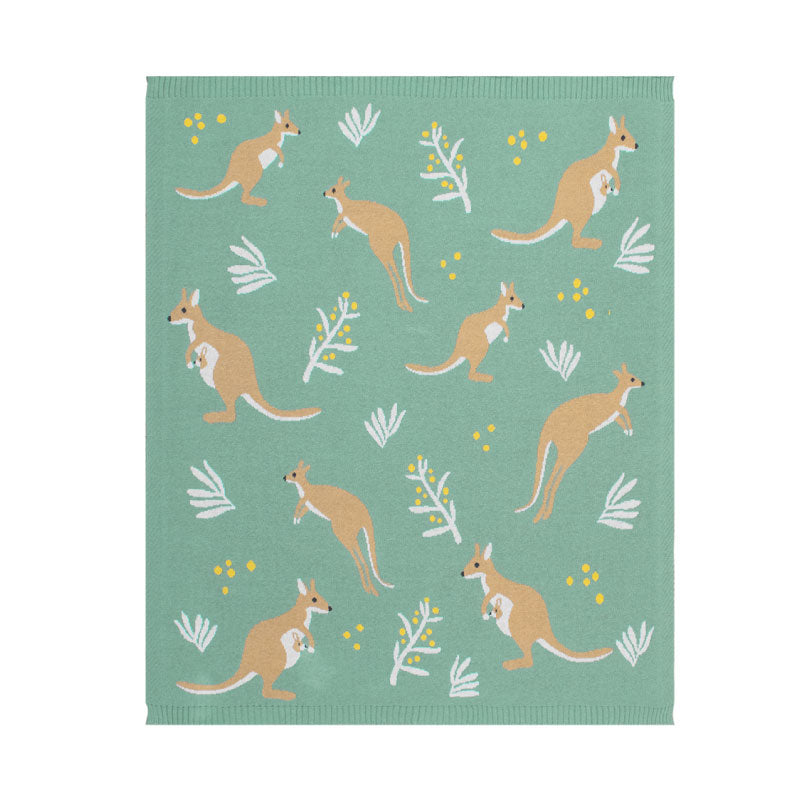 Australiana Baby Blanket - Kangaroo