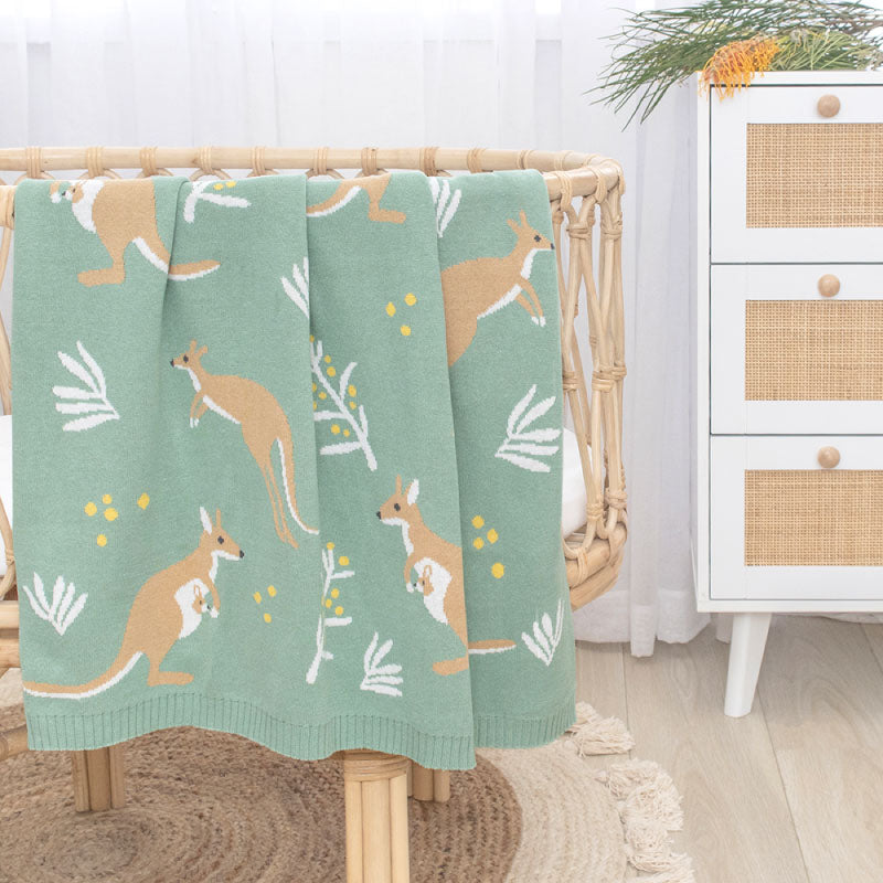 Australiana Baby Blanket - Kangaroo