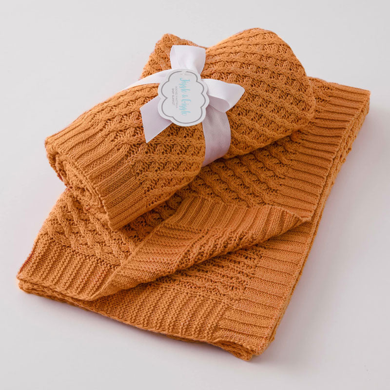 Basket Weave Knit Blanket Biscuit