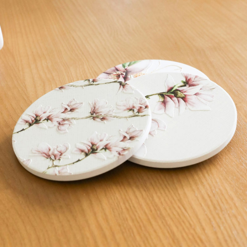 Blossom Blossom Row Ceramic Coaster