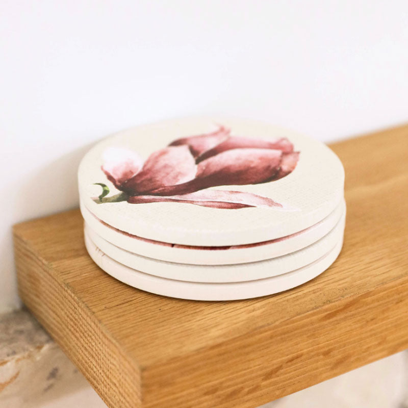 Blossom Closed Flower Ceramic Coaster