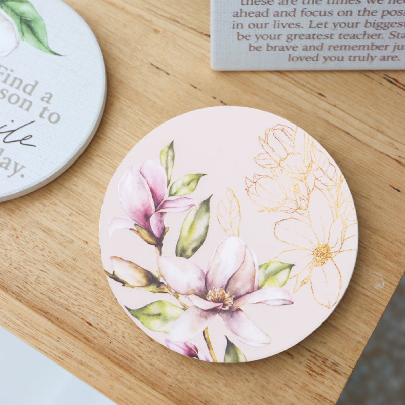 Blossom Gold Ceramic Coaster