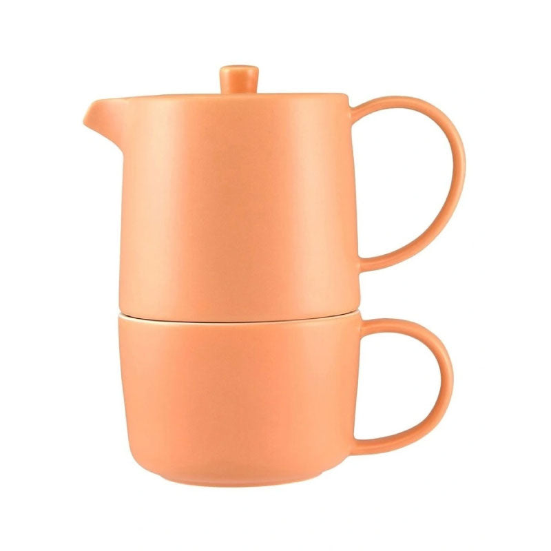 Cafe Life Tea for One With Infuser 450ML Apricot Gift Boxed