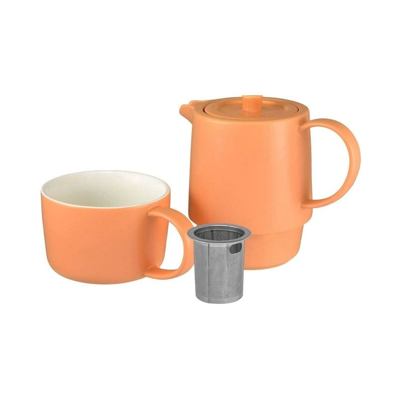 Cafe Life Tea for One With Infuser 450ML Apricot Gift Boxed