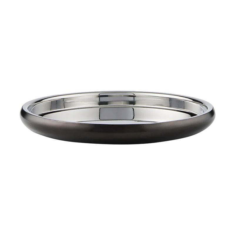 Cocktail n Co Royce Round Tray 32.5x3.5cm Black Silver