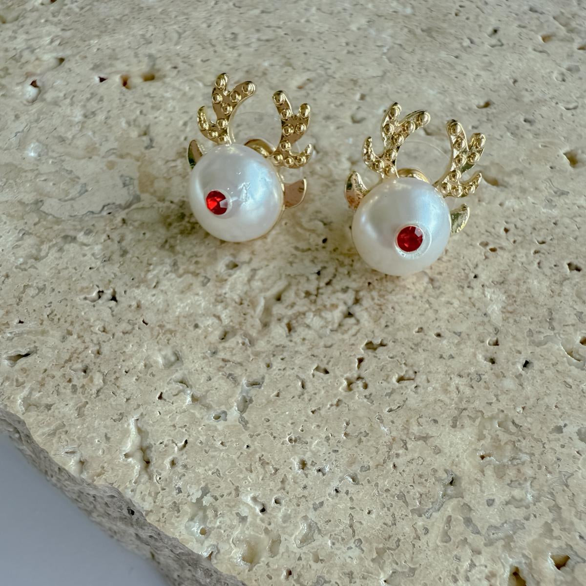 Pearl Reindeer Earrings