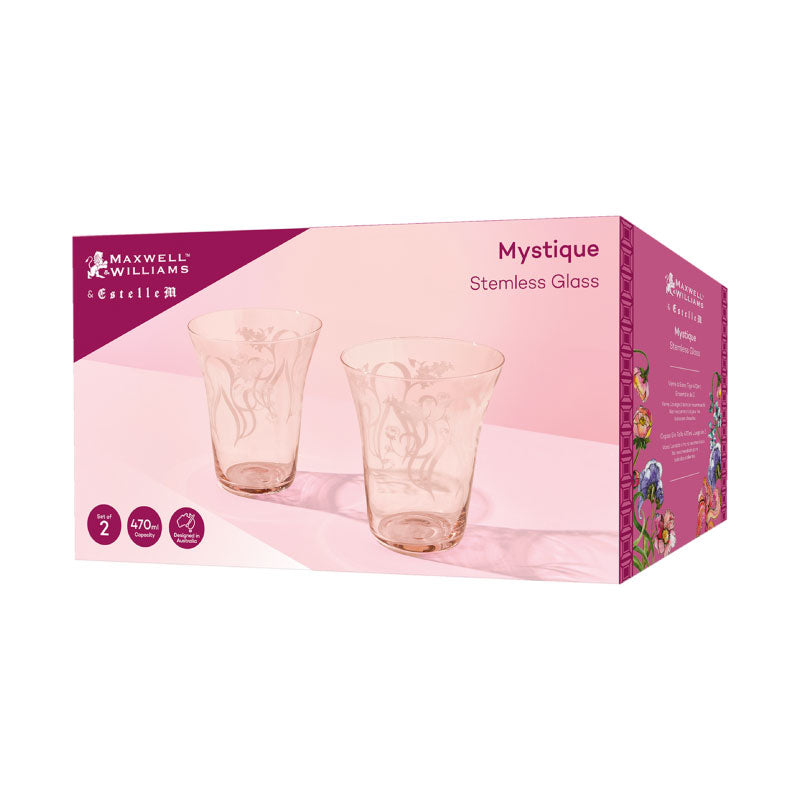 Estelle Michaelides Mystique Stemless Glass 470ML Set of 2 Melon