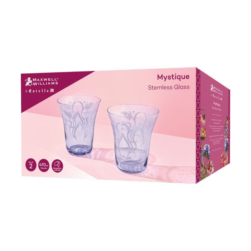Estelle Michaelides Mystique Stemless Glass 470ML Set of 2 Violet