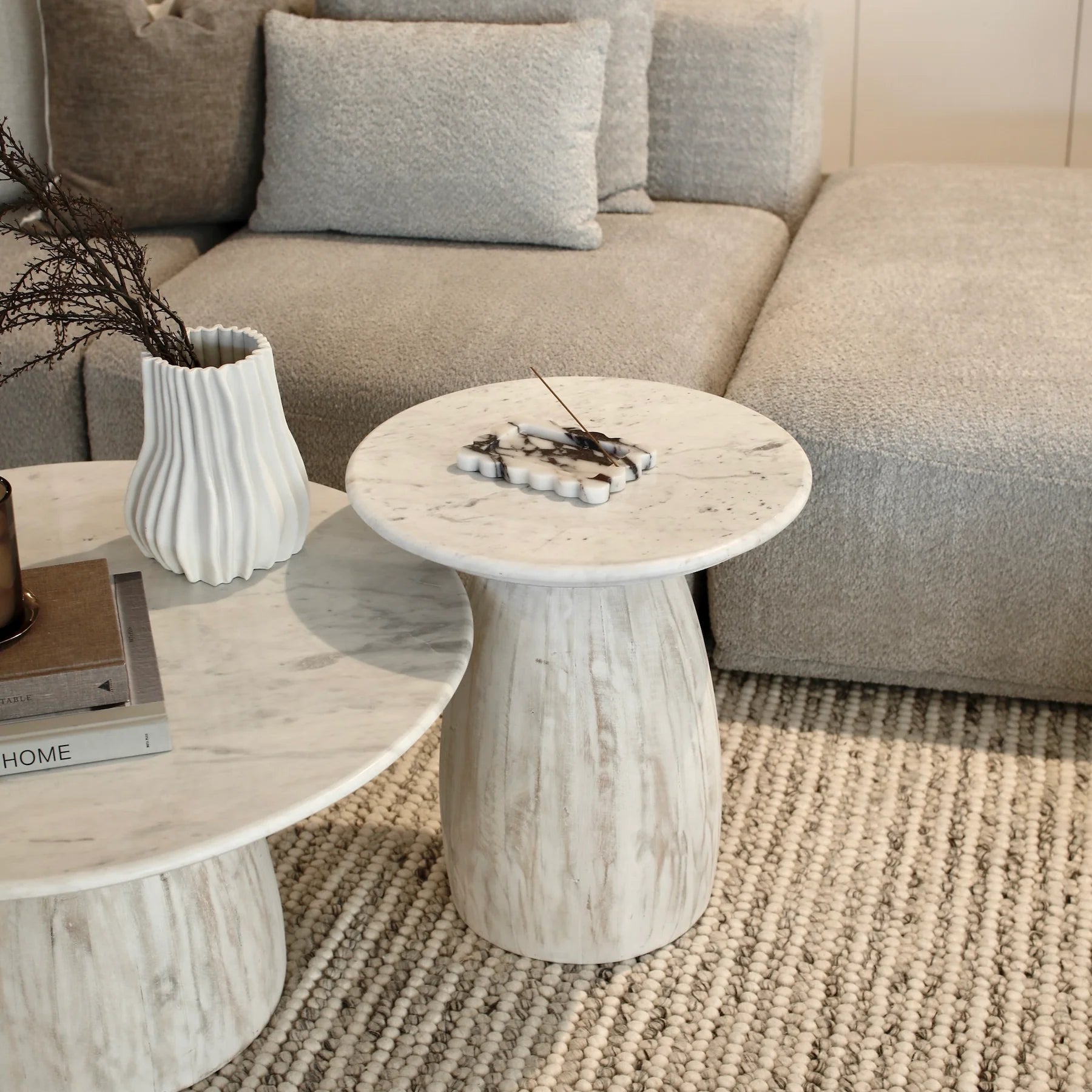 Sia Marble/Wood Coffee Table