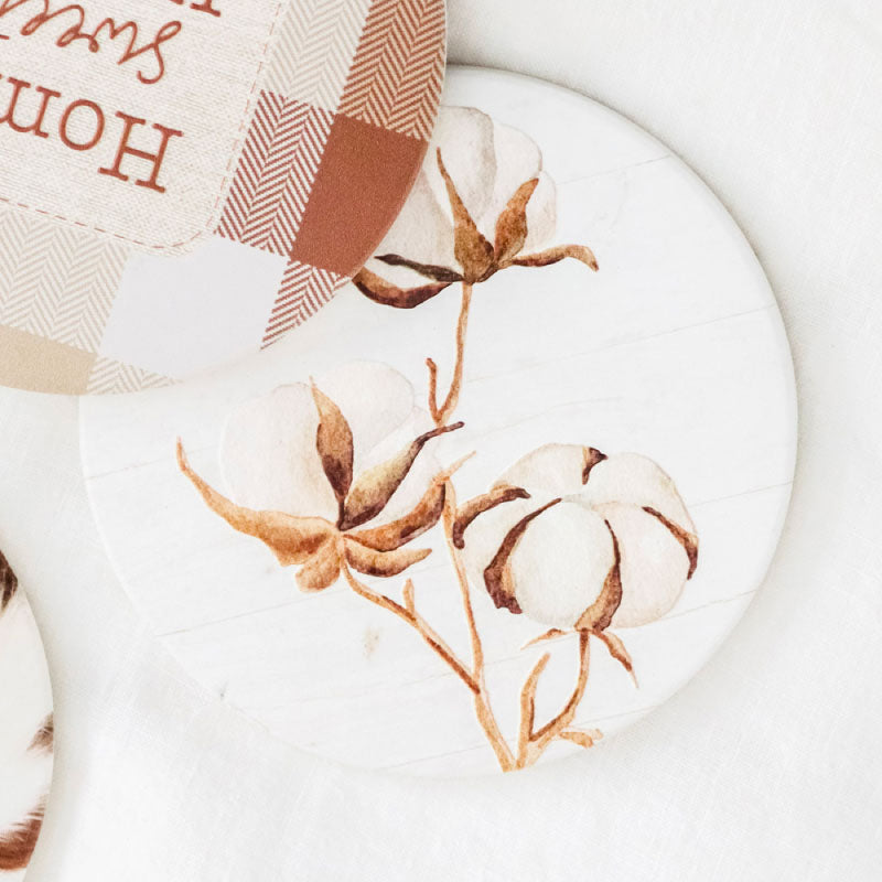 Home Sweet Home Cotton Ceramic Coaster