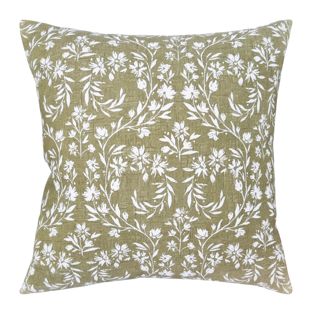 Brody Cushion 50x50cm Ivory & Olive