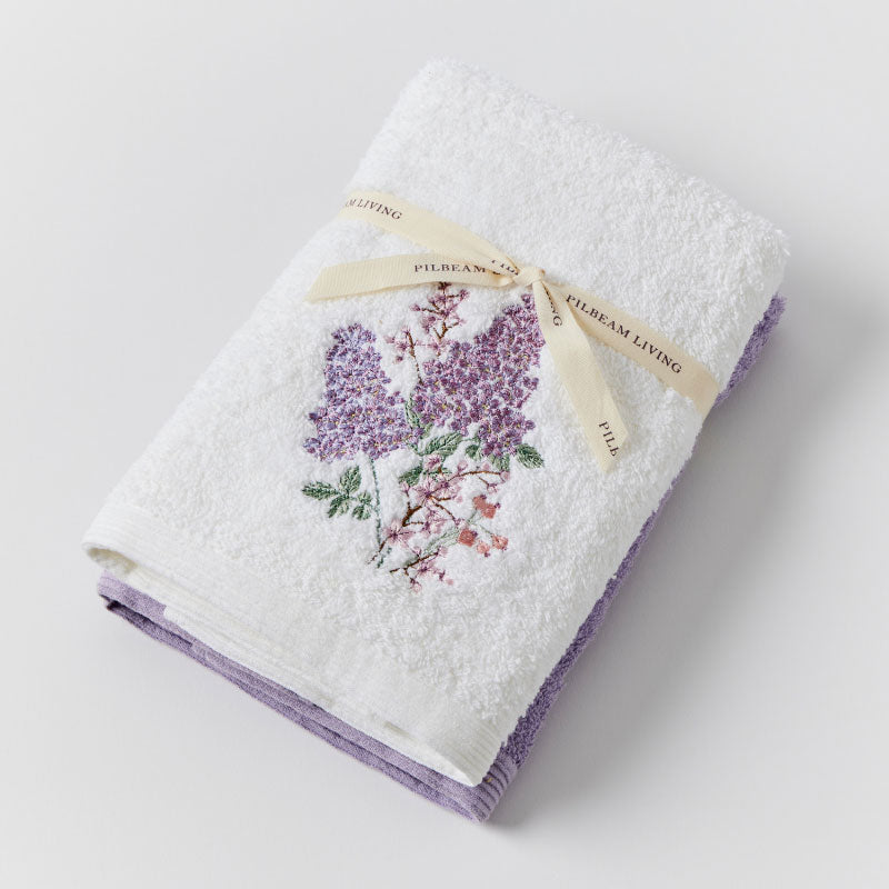Lilac Bouquet Hand Towel Set 2