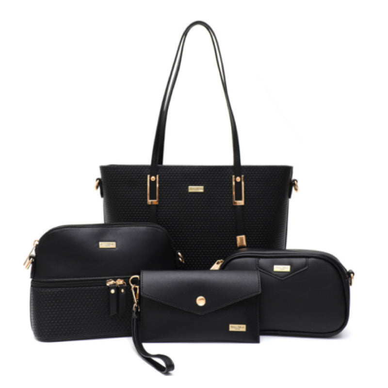 Monroe Vegan Fashion Bag Set of 4 Black