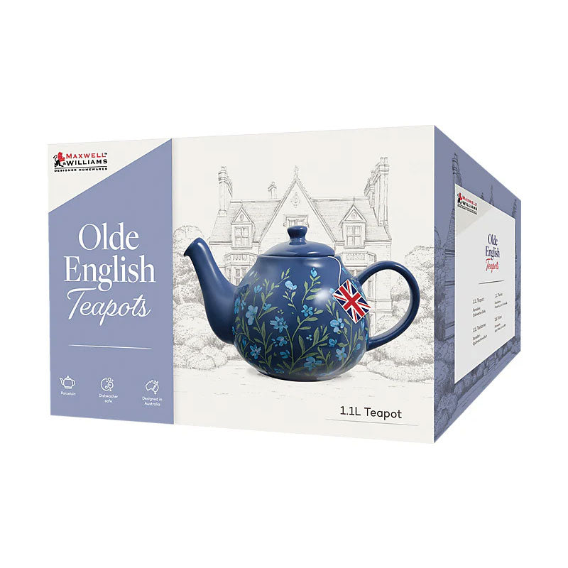 Olde English Teapot 1.1L Blue Floral