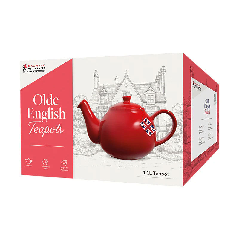 Olde English Teapot 1.1L British Red