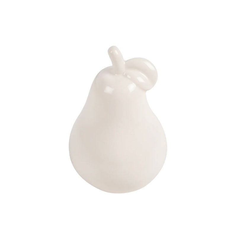 Omar Ceramic Pear Décor White 10.5Cm
