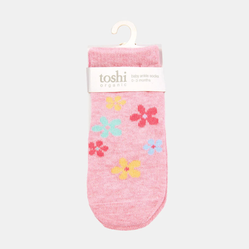 Organic Socks Ankle Jacquard Daisy