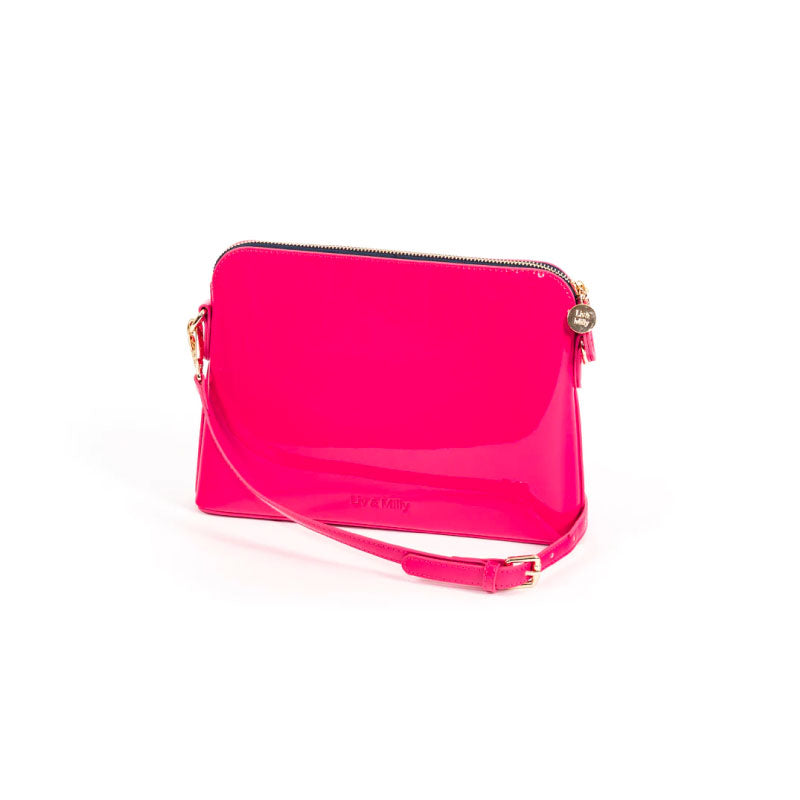 Ravello Patent Cross Body Bag - Hot Pink