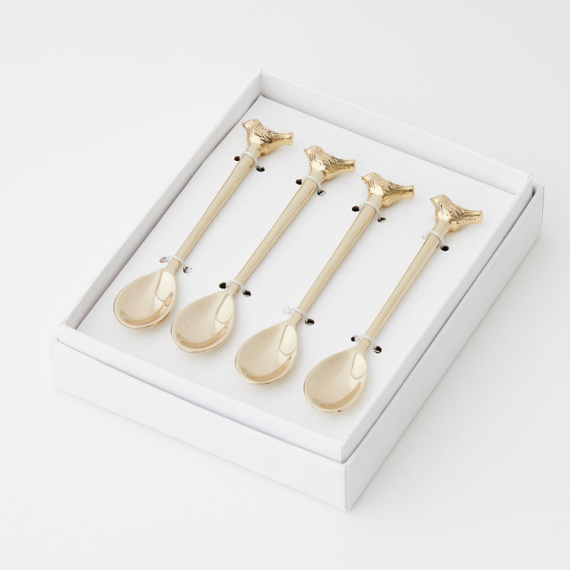 Set of 4 Bird Cocktail Spoons