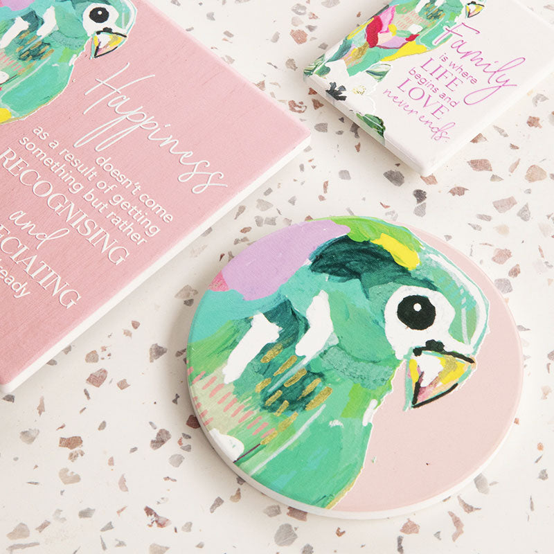 Talulah Parrot Ceramic Coaster