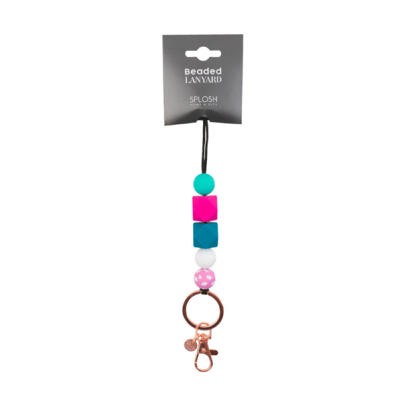 Teacher Bubblegum Beaded Lanyard