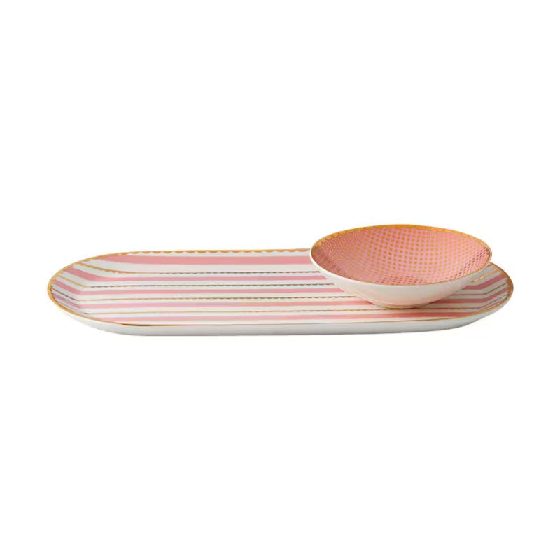 Teas n Cs Regency Platter n Dish Set Pink