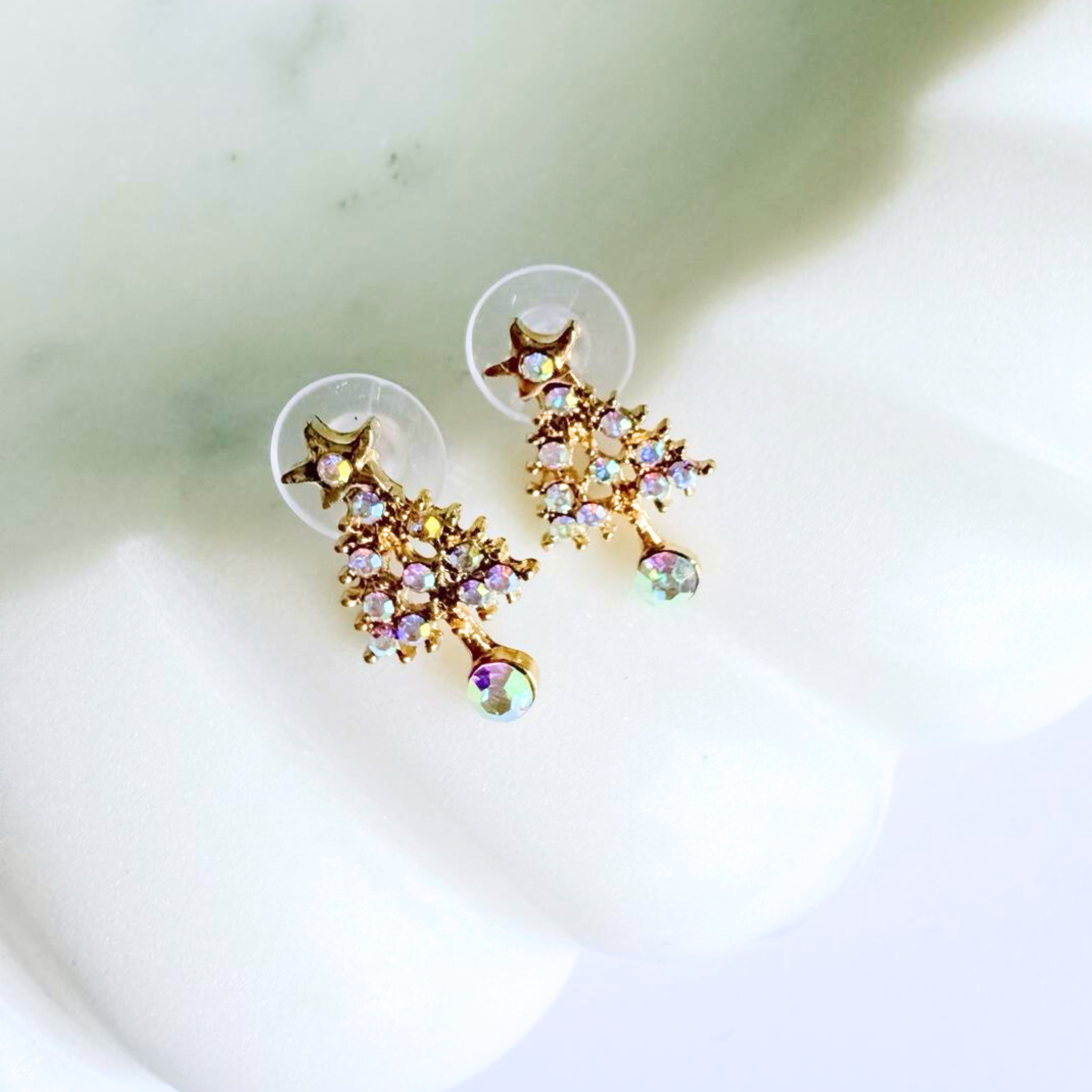 Diamonte Christmas Tree Earrings