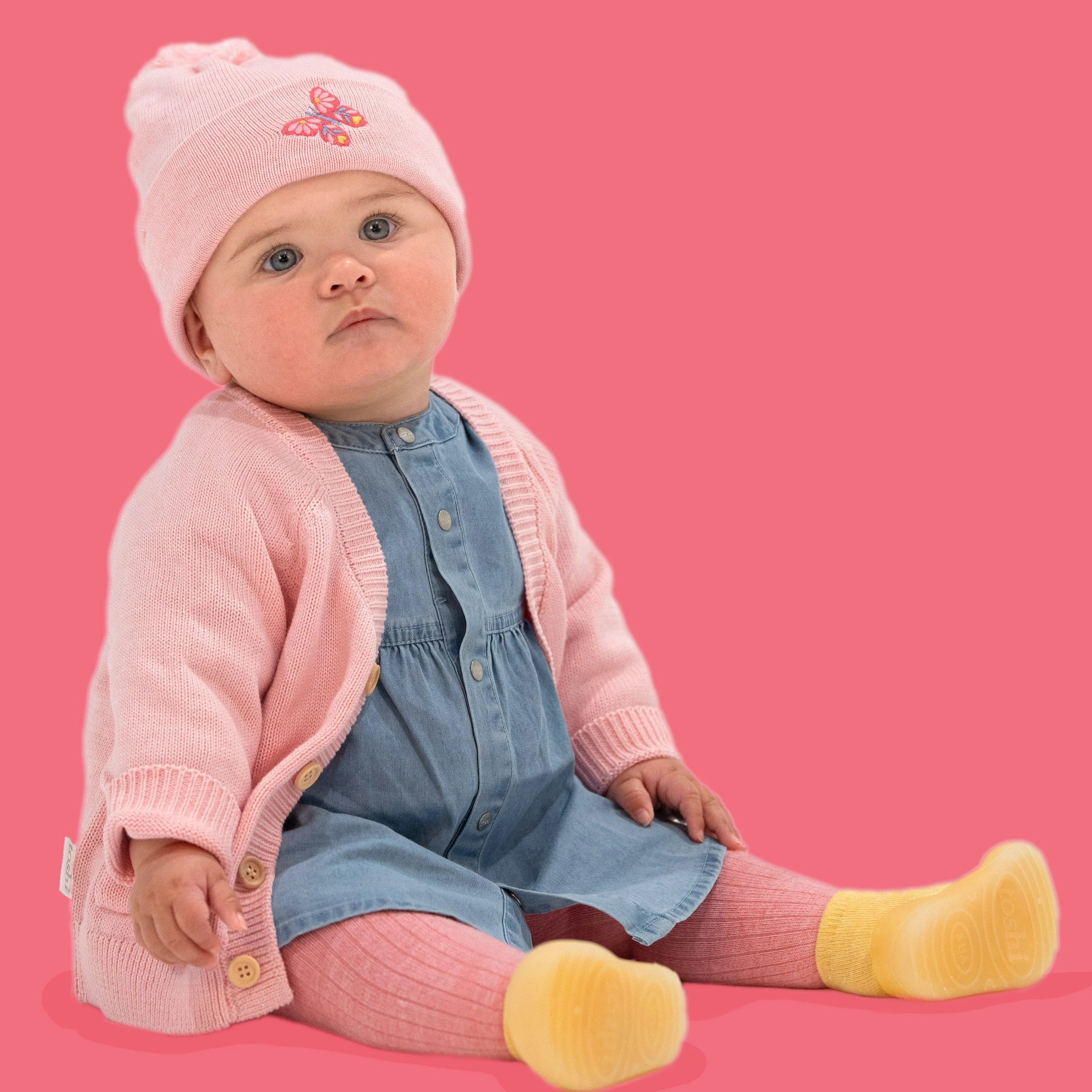 Organic Booties Marley Blue Bird