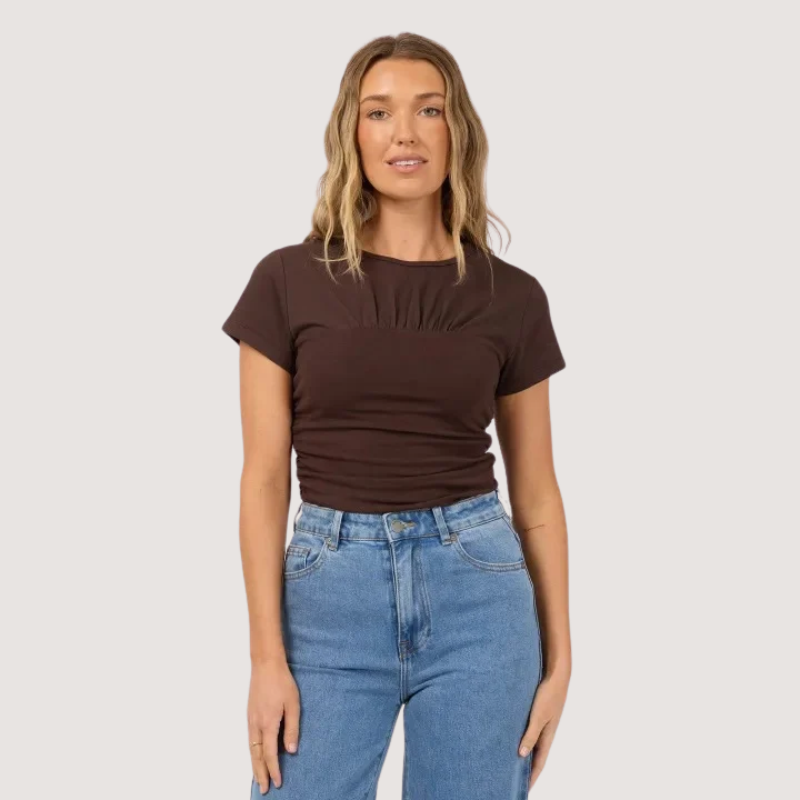 Mimi Ruched Top Brown