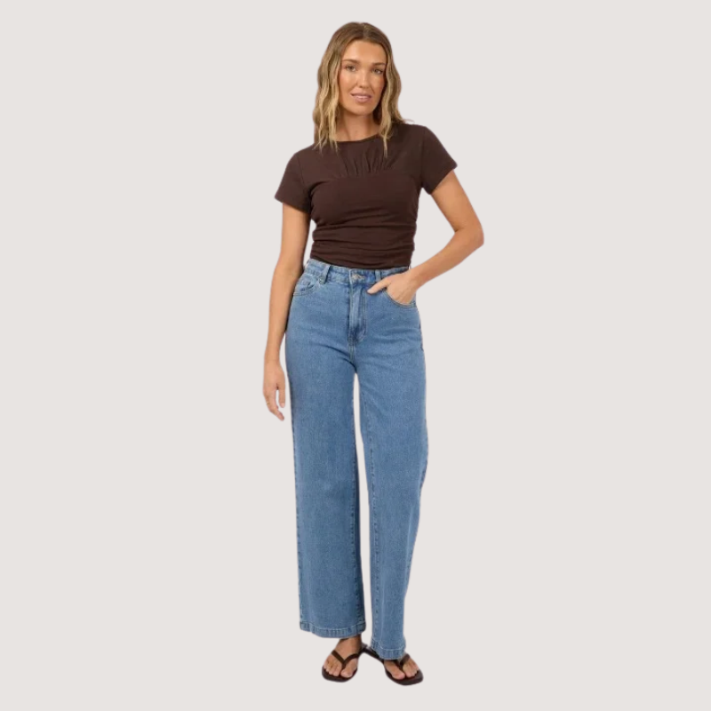 Mimi Ruched Top Brown
