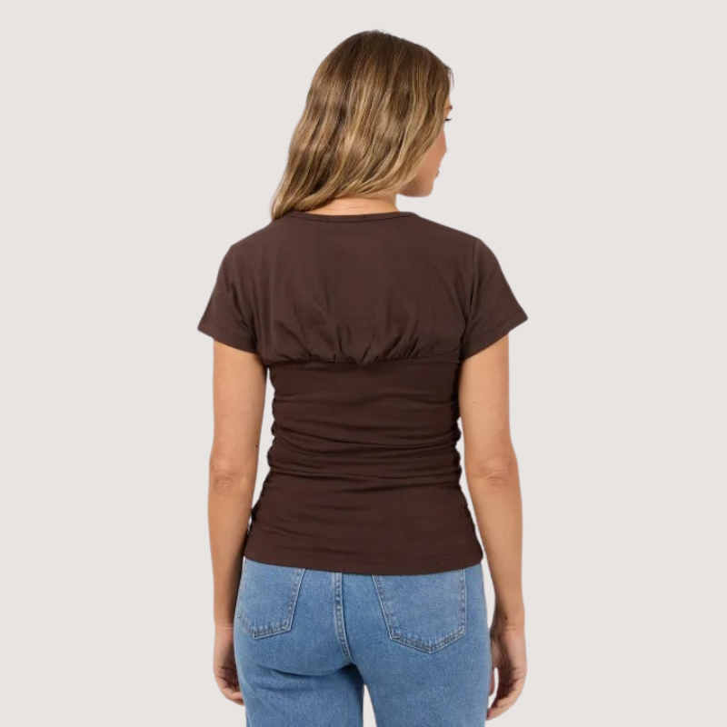 Mimi Ruched Top Brown