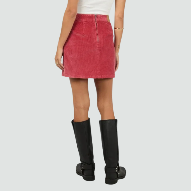 Mara Cord Skirt Ruby